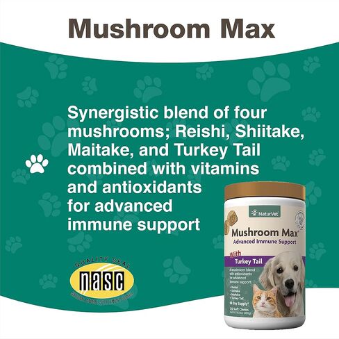 NaturVet Mushroom Max Advanced Immune Support Dog Supplement - 60 Ct in Saudi Arabia