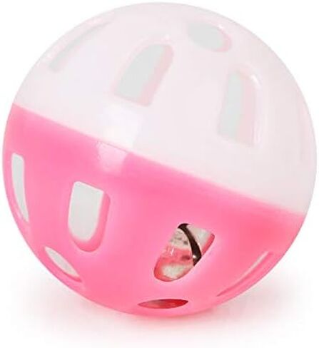 FadyDail 12PCS 5Color 1.6" Cat Toy Ball with Bell, Pet Toy Cat Bell Ball Cat Toy with Bell Cat Jingle Balls for Cats Kitten, Plastic Cat Toys Jingle Balls Pounce Chase Rattle Ball Toys in Kuwait