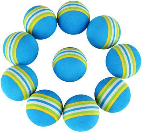 12 Pack 2 Color Rainbow Cat Toy Balls Soft EVA Foam Interactive Indoor Kittens Favorite Toys 1.38" Dia. Small Dogs Puppies Toy Balls Bulk Activity Chase Quiet Play Sponge Ball in Kuwait