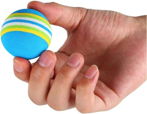 12 Pack 2 Color Rainbow Cat Toy Balls Soft EVA Foam Interactive Indoor Kittens Favorite Toys 1.38" Dia. Small Dogs Puppies Toy Balls Bulk Activity Chase Quiet Play Sponge Ball in Kuwait