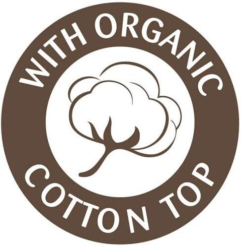 غطاء مرتبة من القطن العضوي المبطن من سيلي يسمح بمرور الهواء ومقاوم للماء وغطاء حماية مرتبة لسرير الأطفال الصغار، بدون ضوضاء، يمكن غسله في الغسالة وتجفيفه في المجفف، مقاس 52 × 28 - كريمي in Kuwait