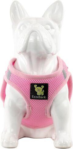 سرج الكلاب EcoBark Teacup - سرج للكلاب، سرج للكلاب البيئية مقاس XXS وXS والكلاب الصغيرة - سترة هالتر صغيرة عاكسة وقابلة للتعديل - سرج شبكي ناعم صغير لسلالات الألعاب (وردي فاتح، XXXS) in Kuwait