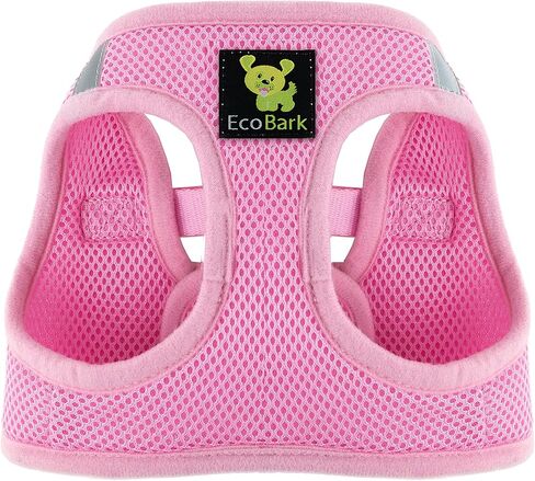 سرج الكلاب EcoBark Teacup - سرج للكلاب، سرج للكلاب البيئية مقاس XXS وXS والكلاب الصغيرة - سترة هالتر صغيرة عاكسة وقابلة للتعديل - سرج شبكي ناعم صغير لسلالات الألعاب (وردي فاتح، XXXS) in Kuwait
