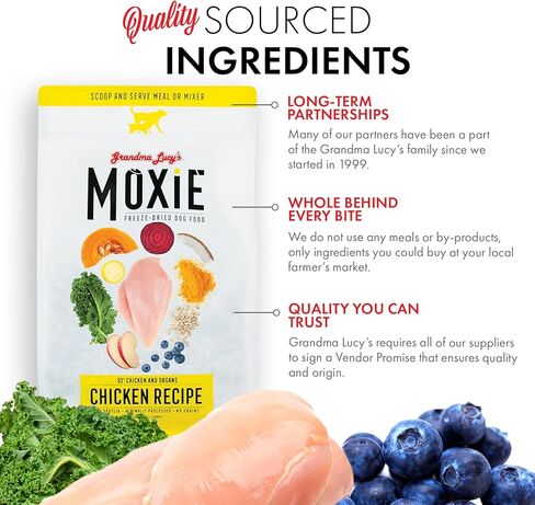جراندما لوسي طعام الكلاب بالدجاج المجفف بالتجميد من موكسي، 24 اونصة in Kuwait