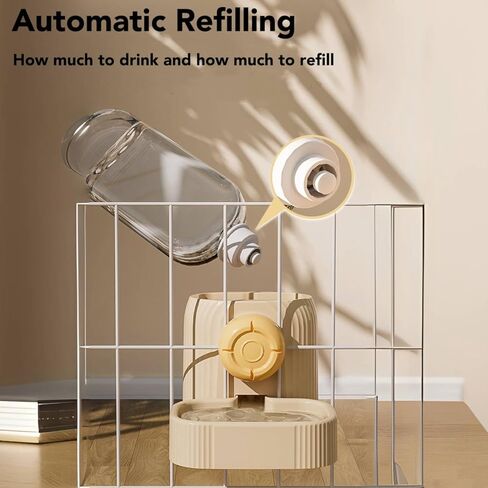 Hanging Automatic Pet Food Water Dispenser, Auto Gravity Rabbit Feeder and Water Dispenser Set，Cage Food Bowl Feeding Station for Puppy Kitten Rabbit Chinchilla Hedgehog Guinea Pig Ferret in Kuwait