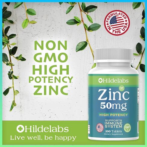 Hildelabs Zinc 50mg Tablets - Immune Support - 100 Count in Saudi Arabia