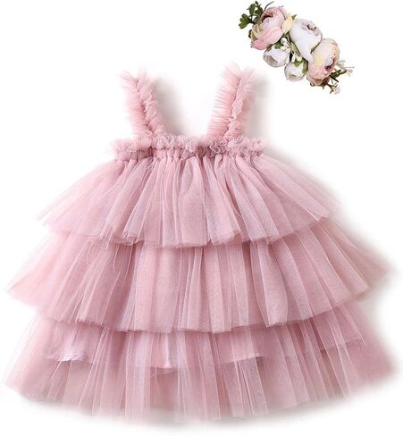 Bow Dream Baby Tutu Flower Girl Dress Wedding with Headband Birthday Party in Kuwait