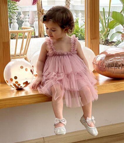Bow Dream Baby Tutu Flower Girl Dress Wedding with Headband Birthday Party in Kuwait