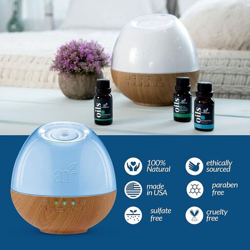 artnaturals Essential Oil Diffuser & Baby White Noise Sound Machine w/Night Light - 6 Natural Relaxing & Soothing Sounds - Sleep Therapy for Babies, Kids & Adults - Aromatherapy Humidifier for Bedroom in Kuwait