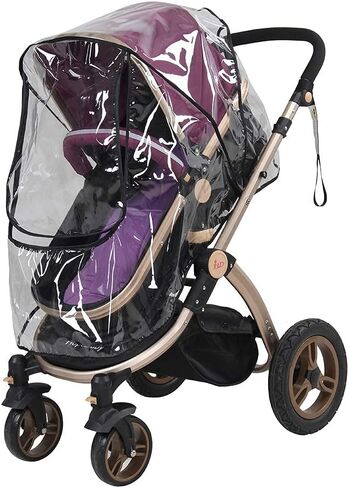 Stroller Rain Cover, Pram Rain Cover Waterproof Transparent Can Be Folded for Stroller for Baby in Saudi Arabia