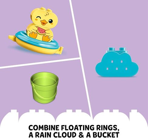 LEGO DUPLO 10965 - Bath Time Fun, Floating Animal Train Bathtub Water Toy for Babies and Toddlers 1.5-3 Years Old with Duck, Hippo, and Polar Bear, Easy to Clean, Great Tub Float Toy for Kids in Saudi Arabia