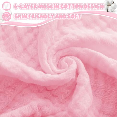 Preboun 3 Pcs Muslin Baby Bath Towel with Hood 6 Layers Cute Hooded Baby Towels Cotton Absorbent Baby Hooded Towel for Newborn Kids Girl Infant Boys Toddler Shower Gift Supplies (Grey,Blue,White) in Saudi Arabia