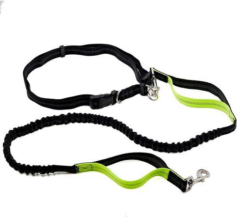 زمام للكلاب بدون يد مع حزام قابل للتعديل، تصميم مطاطي مزدوج - مثالي للجري والركض والمشي من واي ال تي ار دي in Kuwait