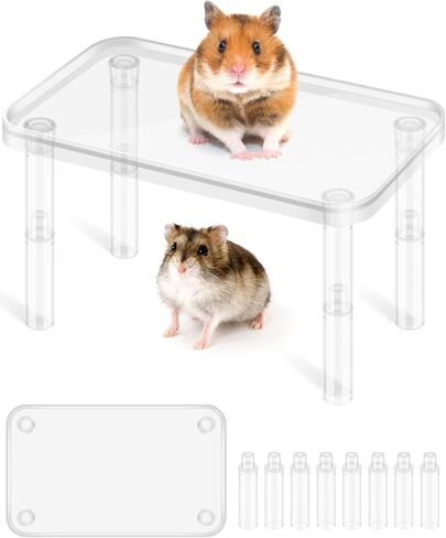منصة بيساب هامستر، منصة لعب بلاستيكية للفئران للهامستر السوري القزم والجربوع والفئران ديغوس أو غيرها من ملحقات قفص الحيوانات الأليفة الصغيرة - أزرق سماوي in Kuwait