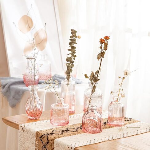 مجموعة مزهريات زجاجية من جيلوفلي مكونة من 12 قطعة، مزهريات صغيرة للزهور، مزهريات برعم شفافة بكميات كبيرة، مزهريات زجاجية لطيفة للقطع المركزية، مزهرية صغيرة عتيقة لتزيين الزفاف، ديكور طاولة منزلي ريفي in Kuwait