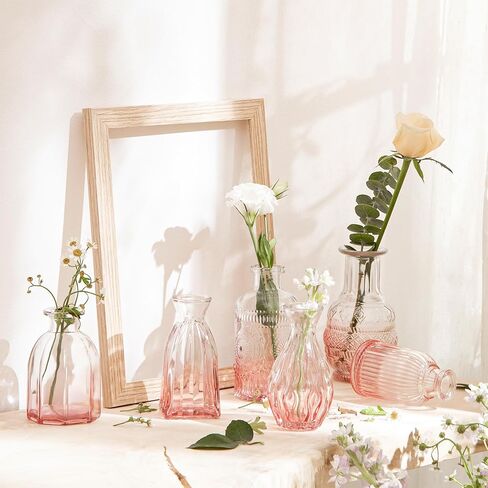 مجموعة مزهريات زجاجية من جيلوفلي مكونة من 12 قطعة، مزهريات صغيرة للزهور، مزهريات برعم شفافة بكميات كبيرة، مزهريات زجاجية لطيفة للقطع المركزية، مزهرية صغيرة عتيقة لتزيين الزفاف، ديكور طاولة منزلي ريفي in Kuwait