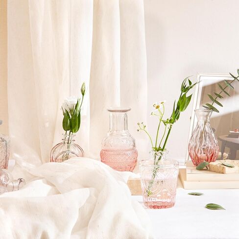 مجموعة مزهريات زجاجية من جيلوفلي مكونة من 12 قطعة، مزهريات صغيرة للزهور، مزهريات برعم شفافة بكميات كبيرة، مزهريات زجاجية لطيفة للقطع المركزية، مزهرية صغيرة عتيقة لتزيين الزفاف، ديكور طاولة منزلي ريفي in Kuwait