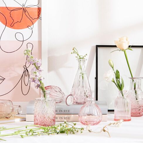 مجموعة مزهريات زجاجية من جيلوفلي مكونة من 12 قطعة، مزهريات صغيرة للزهور، مزهريات برعم شفافة بكميات كبيرة، مزهريات زجاجية لطيفة للقطع المركزية، مزهرية صغيرة عتيقة لتزيين الزفاف، ديكور طاولة منزلي ريفي in Kuwait