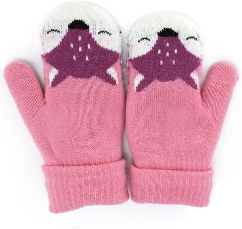 قفازات الأطفال الصغار قفازات شتوية دافئة وقابلة للتمدد محبوكة على شكل ثعلب للتزلج للفتيات الصغيرات والأولاد (2-5 سنوات للأطفال) in Kuwait
