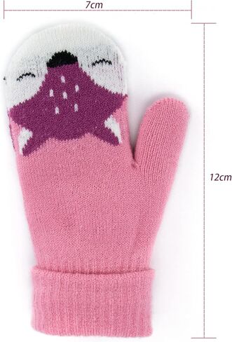 قفازات الأطفال الصغار قفازات شتوية دافئة وقابلة للتمدد محبوكة على شكل ثعلب للتزلج للفتيات الصغيرات والأولاد (2-5 سنوات للأطفال) in Kuwait