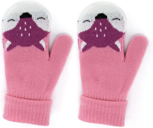 قفازات الأطفال الصغار قفازات شتوية دافئة وقابلة للتمدد محبوكة على شكل ثعلب للتزلج للفتيات الصغيرات والأولاد (2-5 سنوات للأطفال) in Kuwait