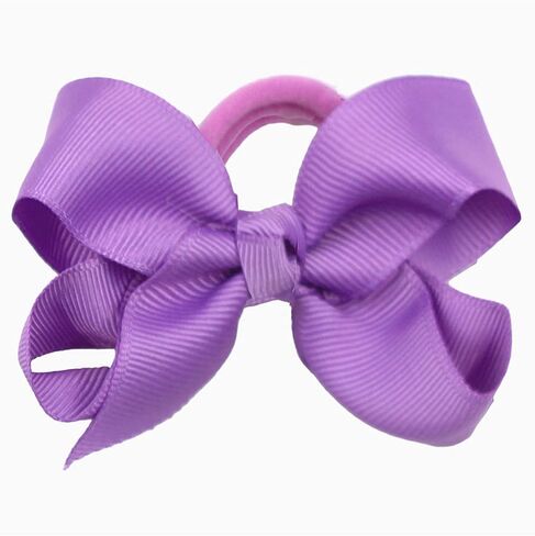 3 Inch Baby Girl Hair Bows Elastic Hair Tie Accessories Bow Ponytail Holder - Set of 2 (White) in Saudi Arabia