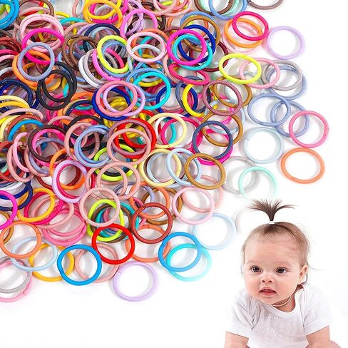 300Pcs Baby Hair Ties Hair Rubber Bands Small Elastics Ponytail Holders Multicolor Toddler Hair Ties Hair Accessories for Baby Girls Thin Hair in Kuwait