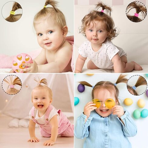 300Pcs Baby Hair Ties Hair Rubber Bands Small Elastics Ponytail Holders Multicolor Toddler Hair Ties Hair Accessories for Baby Girls Thin Hair in Kuwait