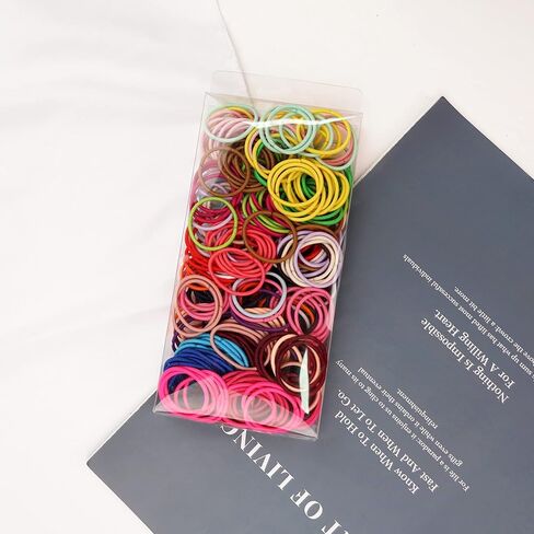 300Pcs Baby Hair Ties Hair Rubber Bands Small Elastics Ponytail Holders Multicolor Toddler Hair Ties Hair Accessories for Baby Girls Thin Hair in Kuwait