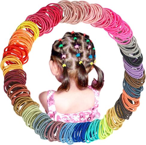 300Pcs Baby Hair Ties Hair Rubber Bands Small Elastics Ponytail Holders Multicolor Toddler Hair Ties Hair Accessories for Baby Girls Thin Hair in Kuwait
