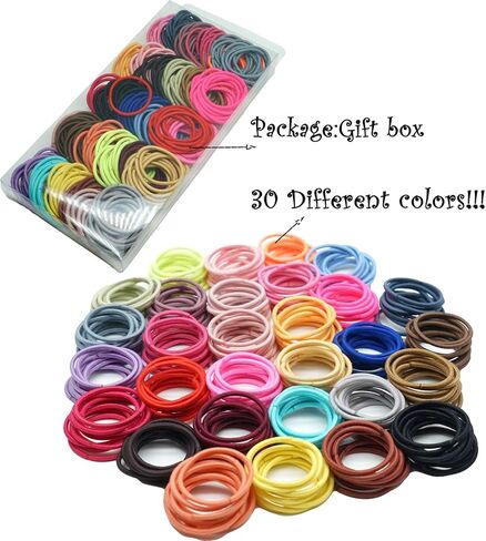300Pcs Baby Hair Ties Hair Rubber Bands Small Elastics Ponytail Holders Multicolor Toddler Hair Ties Hair Accessories for Baby Girls Thin Hair in Kuwait