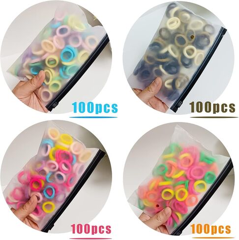 400 قطعة من ربطات شعر الأطفال الصغار، ربطات شعر للفتيات، أربطة شعر مطاطية ملونة لطيفة وإكسسوارات للشعر (اللون 06) in Kuwait