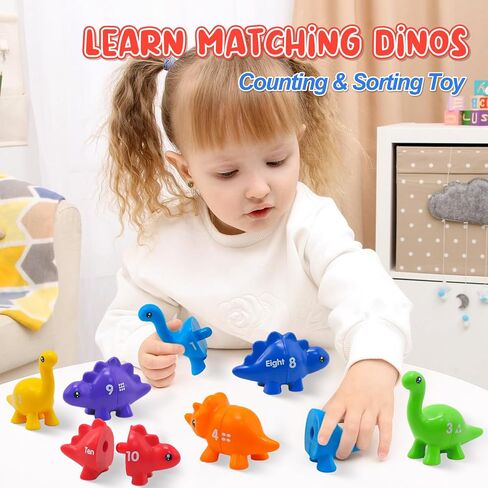 Montessori Learning Toys for Toddlers 1-3, Matching Letters Fine Motor Toy, Double-Sided 26 PCS ABC Dinosaur Alphabet Games for Kids Ages 3-5, Alphabet Learning Dinosaur Set for Kindergarten in Saudi Arabia