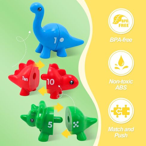 Montessori Learning Toys for Toddlers 1-3, Matching Letters Fine Motor Toy, Double-Sided 26 PCS ABC Dinosaur Alphabet Games for Kids Ages 3-5, Alphabet Learning Dinosaur Set for Kindergarten in Saudi Arabia