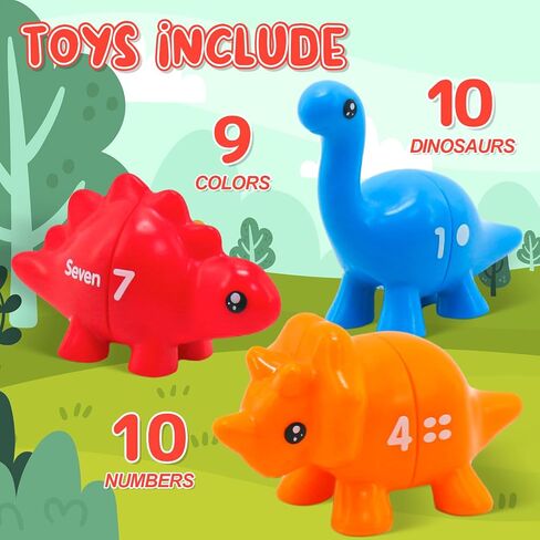 Montessori Learning Toys for Toddlers 1-3, Matching Letters Fine Motor Toy, Double-Sided 26 PCS ABC Dinosaur Alphabet Games for Kids Ages 3-5, Alphabet Learning Dinosaur Set for Kindergarten in Saudi Arabia