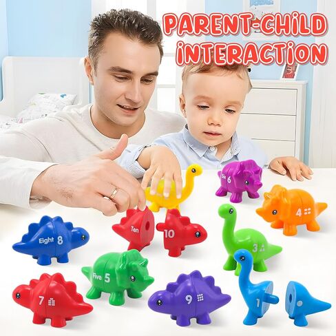 Montessori Learning Toys for Toddlers 1-3, Matching Letters Fine Motor Toy, Double-Sided 26 PCS ABC Dinosaur Alphabet Games for Kids Ages 3-5, Alphabet Learning Dinosaur Set for Kindergarten in Saudi Arabia