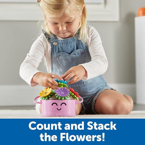 إناء للزهور من Learning Resources Poppy the Count & Stack - 15 قطعة، ألعاب المهارات الحركية الدقيقة للأطفال الصغار، ألعاب ما قبل المدرسة، للأعمار من 18 شهرًا فما فوق in Kuwait