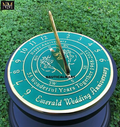 NauticalMart 55th Emerald Wedding Anniversary Sundial Gift for Parents, Grandparents, Friends, Husband or Wife, Couples, Him & Her Unique Marriage Present 2023 (55th Anniversary) in Saudi Arabia