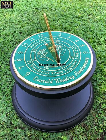 NauticalMart 55th Emerald Wedding Anniversary Sundial Gift for Parents, Grandparents, Friends, Husband or Wife, Couples, Him & Her Unique Marriage Present 2023 (55th Anniversary) in Saudi Arabia
