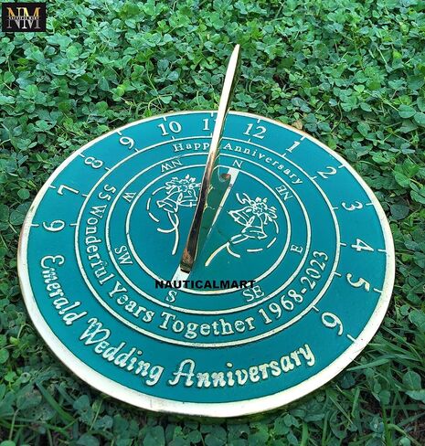 NauticalMart 55th Emerald Wedding Anniversary Sundial Gift for Parents, Grandparents, Friends, Husband or Wife, Couples, Him & Her Unique Marriage Present 2023 (55th Anniversary) in Saudi Arabia