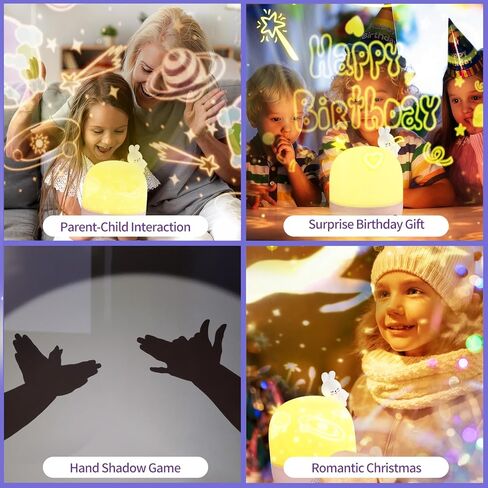 Jovow ضوء ليلي للأطفال، 84 وضع إضاءة 14 فيلمًا، جهاز عرض أضواء يدور 360 درجة للأطفال مع موسيقى ومؤقت عن بعد، هدية ديكور غرفة نوم قابلة لإعادة الشحن للأولاد والبنات (دب لطيف) in Kuwait