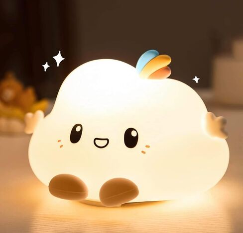babyboo paris Baby Night Light Cloud, Nursery Decor, BabyShower Gift, USB Rechargeable Colorful Night Light for Kids Room, Silicone LED Light, Changing Colors, Toddler Christmas Gifts in Saudi Arabia