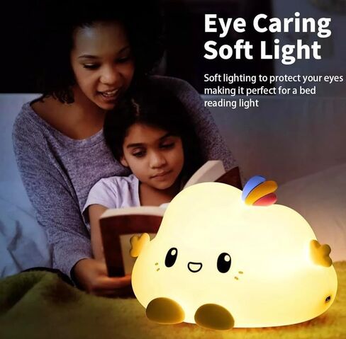 babyboo paris Baby Night Light Cloud, Nursery Decor, BabyShower Gift, USB Rechargeable Colorful Night Light for Kids Room, Silicone LED Light, Changing Colors, Toddler Christmas Gifts in Saudi Arabia