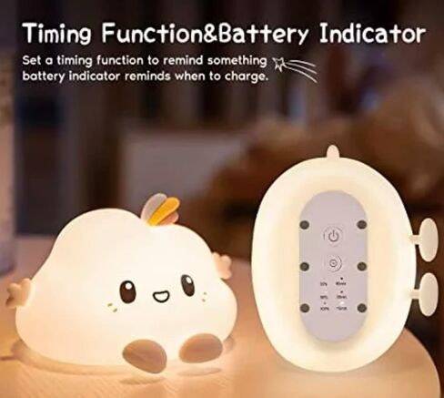 babyboo paris Baby Night Light Cloud, Nursery Decor, BabyShower Gift, USB Rechargeable Colorful Night Light for Kids Room, Silicone LED Light, Changing Colors, Toddler Christmas Gifts in Saudi Arabia