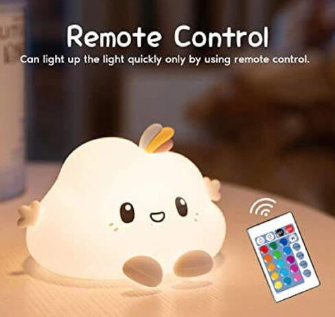 babyboo paris Baby Night Light Cloud, Nursery Decor, BabyShower Gift, USB Rechargeable Colorful Night Light for Kids Room, Silicone LED Light, Changing Colors, Toddler Christmas Gifts in Saudi Arabia