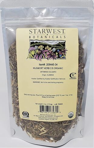 Starwest Botanicals Organic Mugwort Herb Cut & Sifted, 4 Ounces in Saudi Arabia