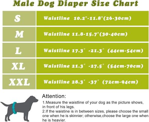 أفونت 3 عبوات من حفاضات الكلاب القابلة للغسل للذكور (S 10 "-12")، أغطية للكلاب الذكور قابلة لإعادة الاستخدام، أربطة بطن عالية الامتصاص، لفافة تبول للكلاب - أسود/بني/رمادي in Kuwait