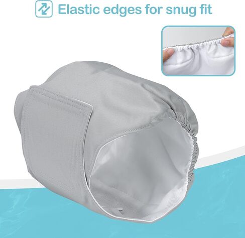 أفونت 3 عبوات من حفاضات الكلاب القابلة للغسل للذكور (S 10 "-12")، أغطية للكلاب الذكور قابلة لإعادة الاستخدام، أربطة بطن عالية الامتصاص، لفافة تبول للكلاب - أسود/بني/رمادي in Kuwait