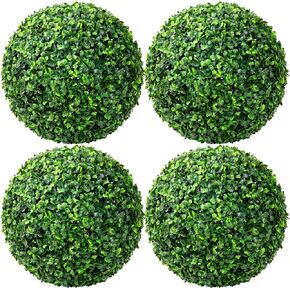 Aboofx 4 Pieces 15.7 inch 3 Layers Artificial Plants Topiary Ball, Faux Greenery Round Boxwood Decorative Balls for Balcony, Front Porch Decor, Outdoor Backyard Garden, Wedding, and Home Decoration in Kuwait