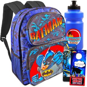 DC Comics Batman Backpack for Kids - 16" Batman School Bag with Batman Stickers, Water Bottle, Door Hanger, and More (Batman School Supplies Bundle) in Kuwait